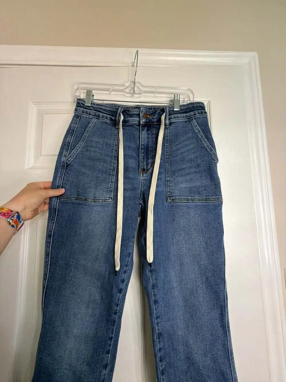Judy Blue Payton High Rise Medium Wash Denim Jogger Jeans - Picture 3 of 5